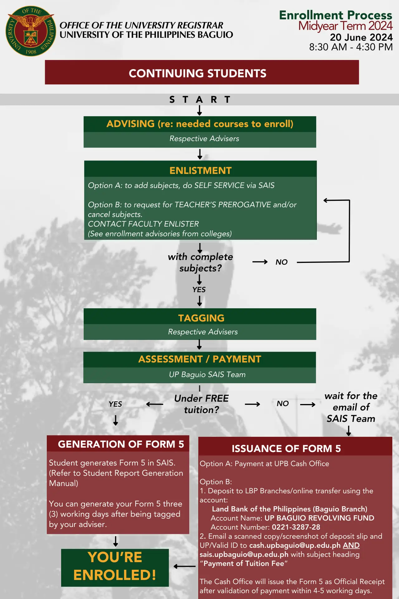 Enrollment Process - University of the Philippines Baguio